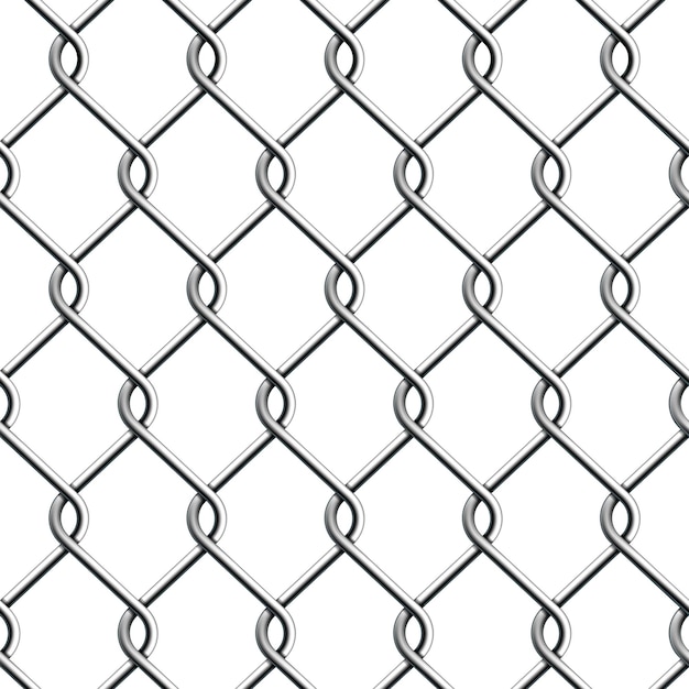 Vector seamless chain fence isolated on white