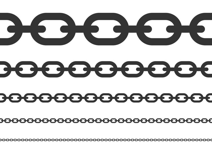 Seamless chain vector illustration isolated on white background