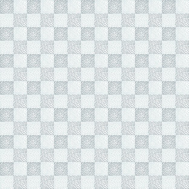 Vector seamless checkered background squares made up of blue and gray dots