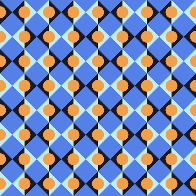 Seamless checkered pattern symmetrical geometric playful contrasting background