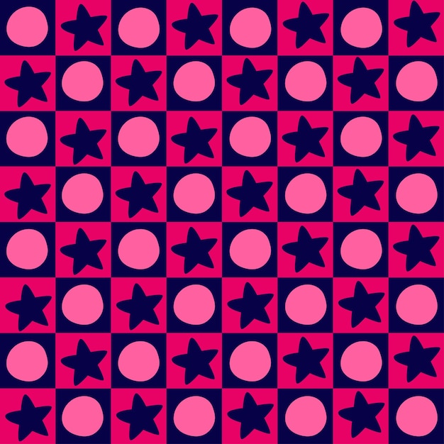 Seamless checkered pattern symmetrical geometric playful contrasting background