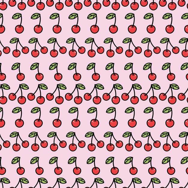 Vector seamless cherry background vector illustration repeat pattern