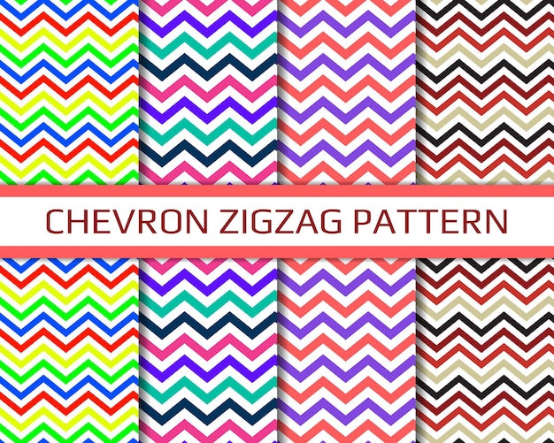 Vettore set di motivi a zigzag chevron senza cuciture