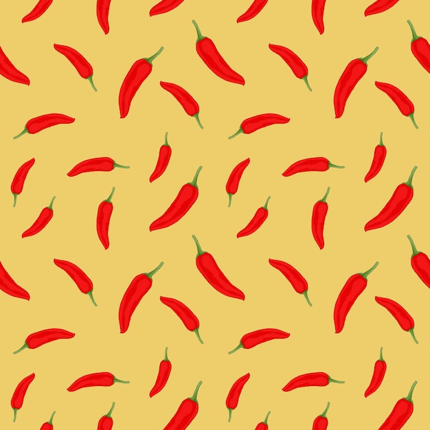 Vector seamless chili pepper background.