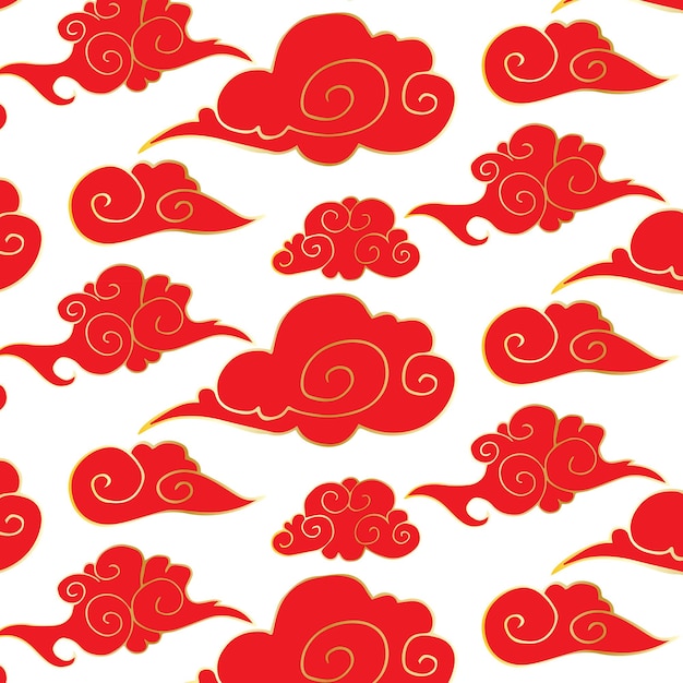 Vector seamless chinese vintage cloud background