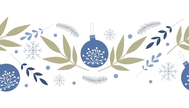 Vector seamless christmas border