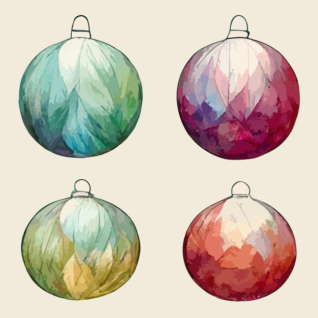 Seamless christmas decoration balls watercolor xmas balls background pattern Winter holidays