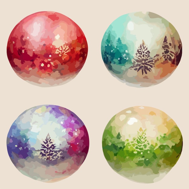 Seamless christmas decoration bubbles aquarelle balls endless background pattern newyear holidays