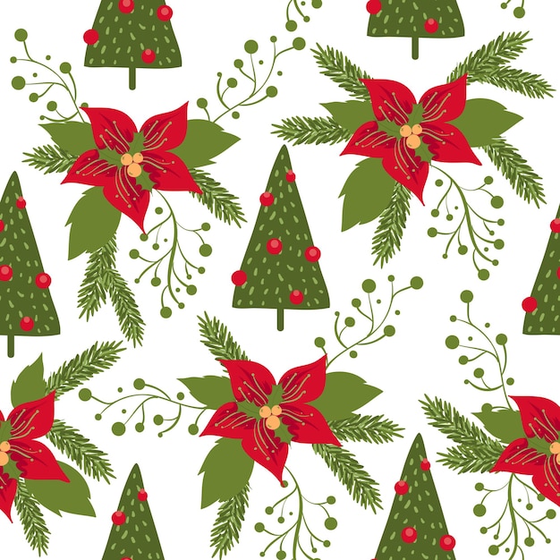 Seamless christmas pattern. Christmas elements. Vector EPS 10