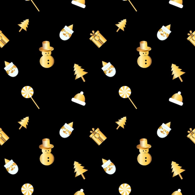 Seamless christmas pattern created in golden gradient christmas repeat pattern for gift cover packaging wrapping paper fabric