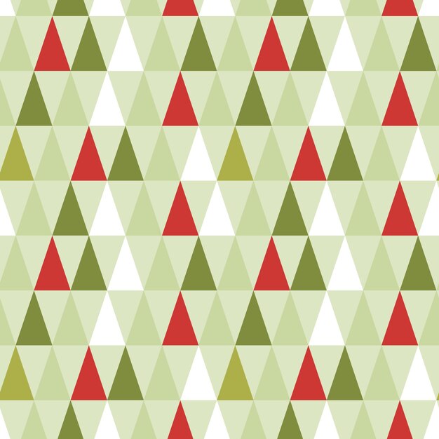 Seamless Christmas pattern of geometric style pine forest.