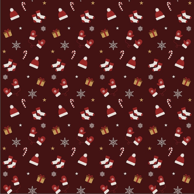 seamless Christmas pattern happy new year wrapping paper gift Christmas Eve vector