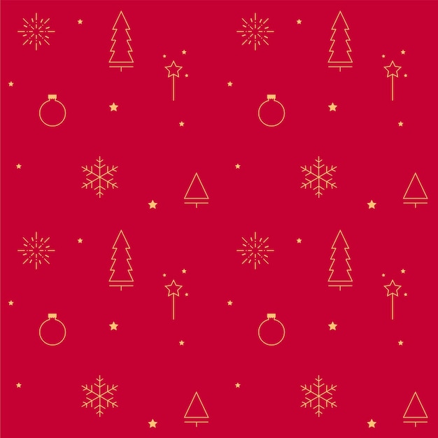 Seamless christmas pattern, new year's background of snowflakes, christmas trees, balls and stars