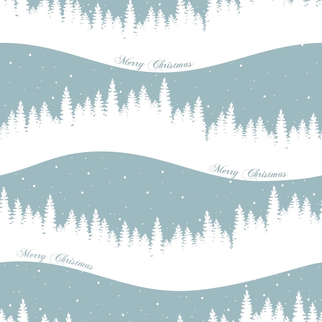 Seamless Christmas pattern Print with Christmas trees and snowflakes