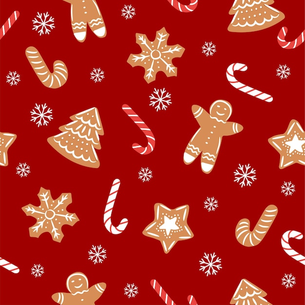 seamless christmas pattern template in cartoon style for christmas