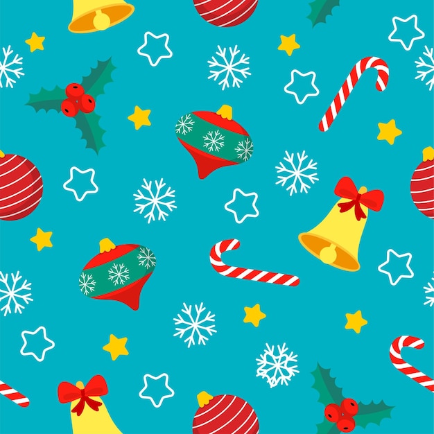 Premium Vector Seamless christmas pattern template in cartoon style