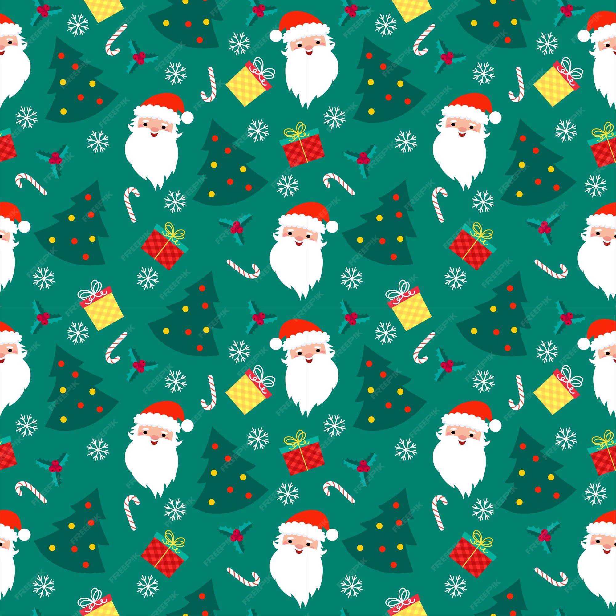 Premium Vector Seamless christmas pattern template in cartoon style