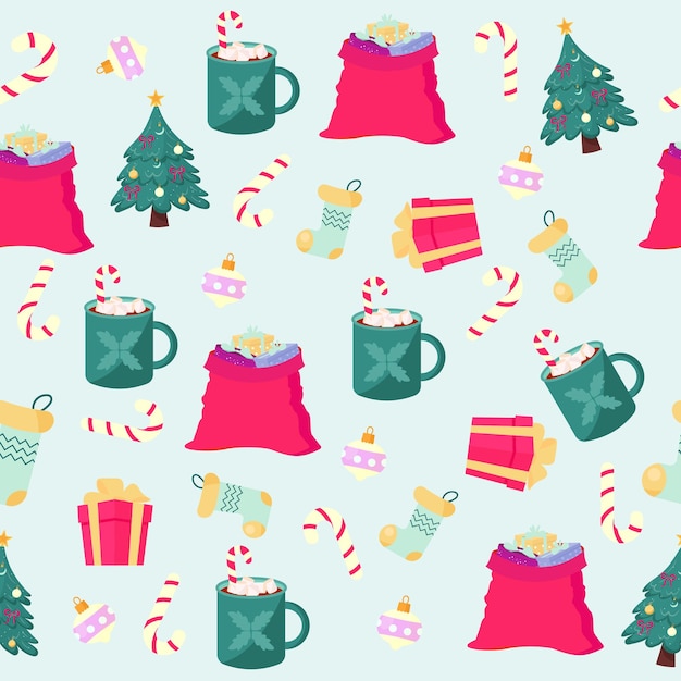 Seamless Christmas pattern Vector illustration