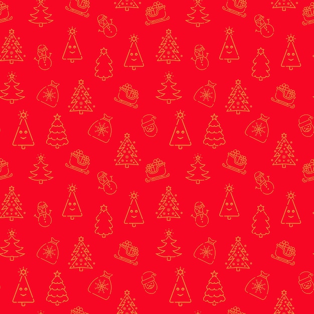 Seamless christmas pattern with christmas tree accessories snowflakes christmas accessories vector illustration