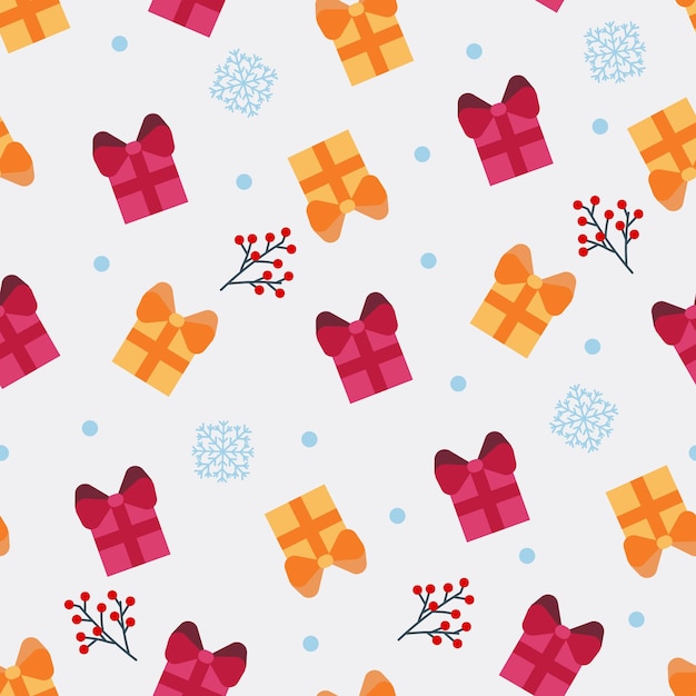 Seamless Christmas pattern with gifts