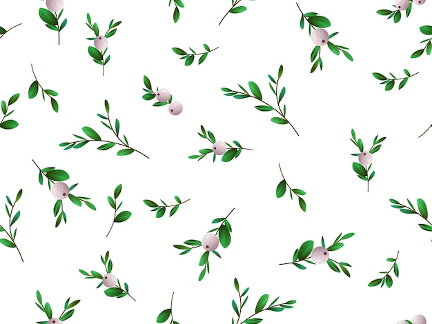 Seamless Christmas pattern with greenery