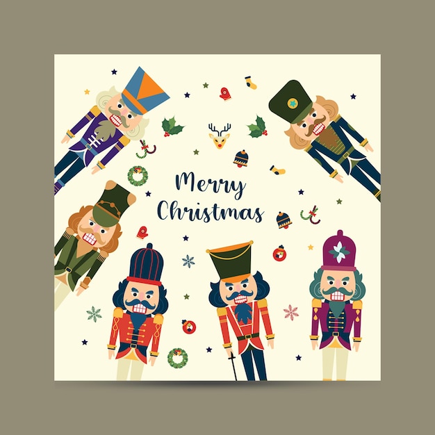 Seamless Christmas Pattern with Nutcrackers