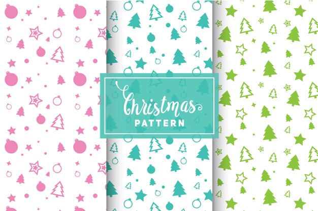 seamless christmas patterns. simple, minimalist designs. eps 10, vector objects.