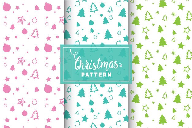 Seamless christmas patterns. simple, minimalist designs. eps 10, vector objects.