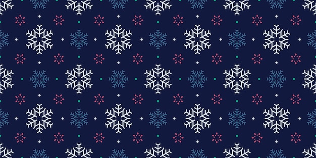 Seamless christmas snowflakes winter background