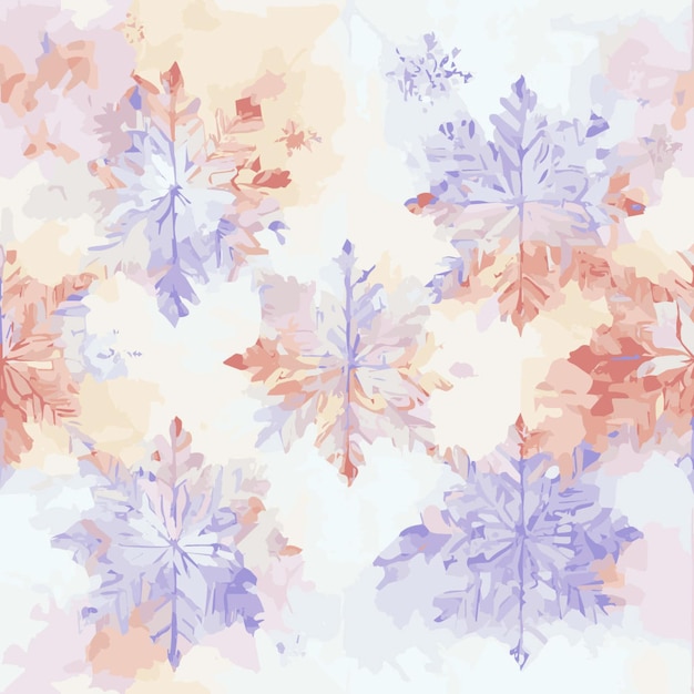 Seamless christmass decoration snowflakes watercolor endless pattern Winter collection