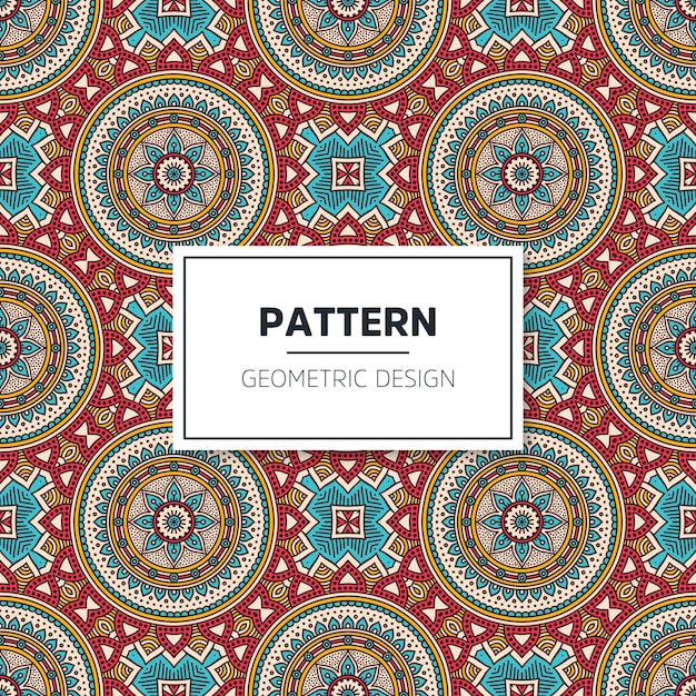 Seamless colored mandala pattern