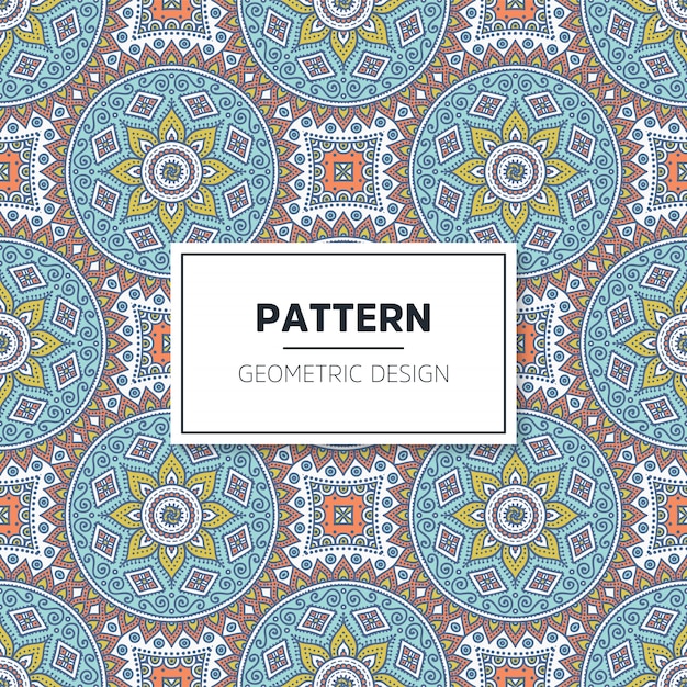 Seamless colored mandala pattern