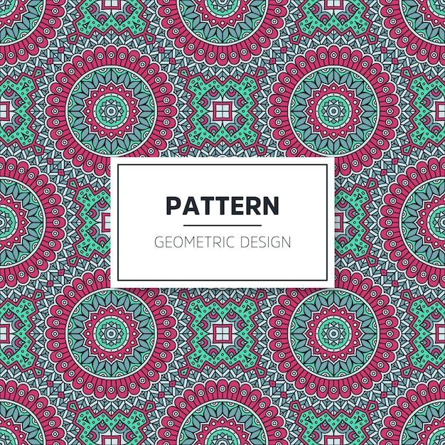 Seamless colored mandala pattern