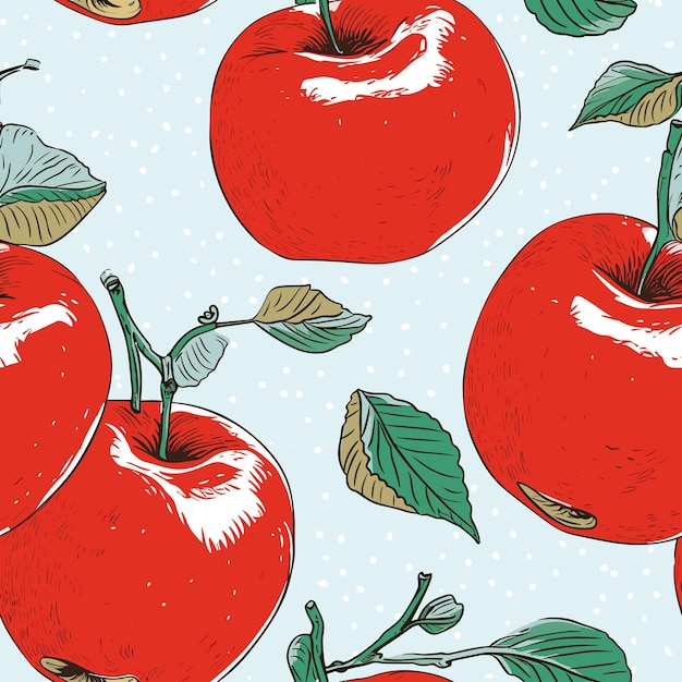 Seamless Colorful Apples Pattern