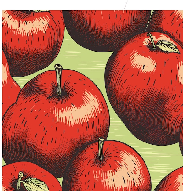 Vector seamless colorful apples pattern