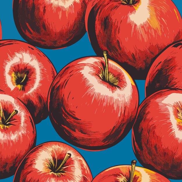 Seamless Colorful Apples Pattern