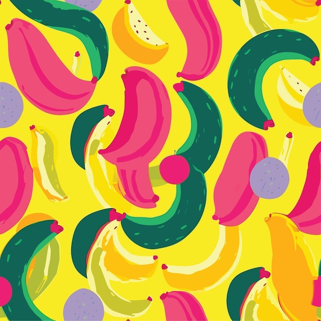 Seamless Colorful Banana Pattern