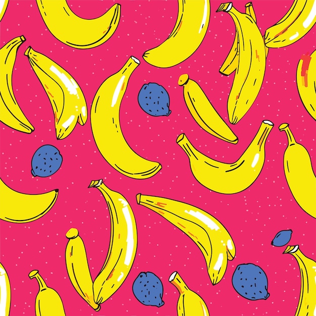 Vector seamless colorful banana pattern