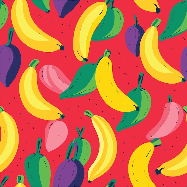 Modello di banana colorata senza soluzione di continuità