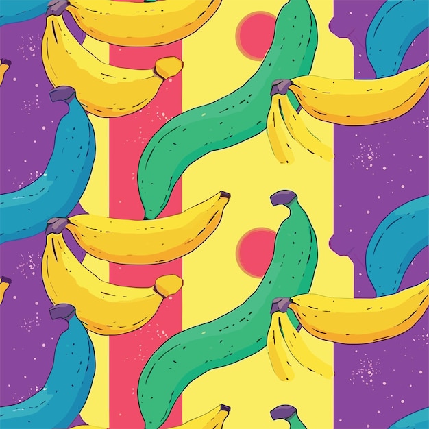 Modello di banana colorata senza soluzione di continuità