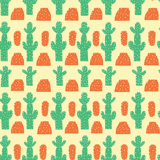 Vector seamless colorful cactus pattern