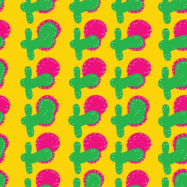 Seamless colorful cactus pattern