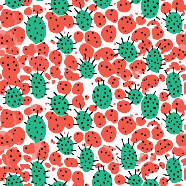 Seamless Colorful Cactus Pattern