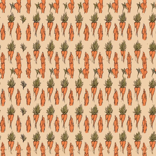 Vector seamless colorful carrots pattern