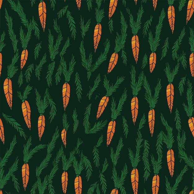 Seamless Colorful Carrots Pattern