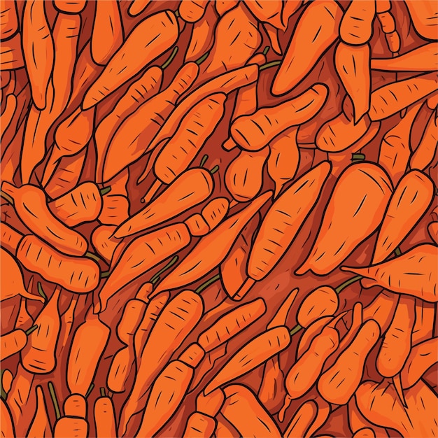 Seamless colorful carrots pattern