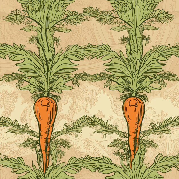 Seamless Colorful Carrots Pattern