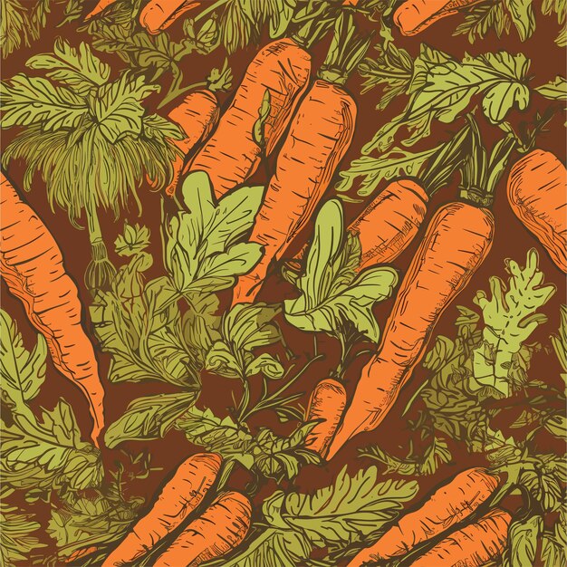 Seamless colorful carrots pattern