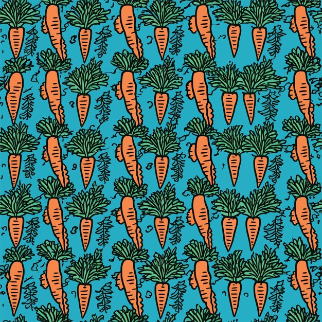 Seamless Colorful Carrots Pattern