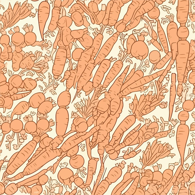 Seamless Colorful Carrots Pattern